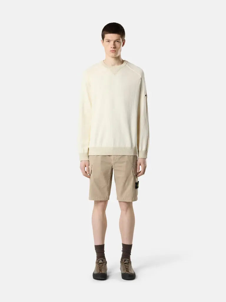 Short cargo en sergé brisé de coton bio extensible. - CALVERO