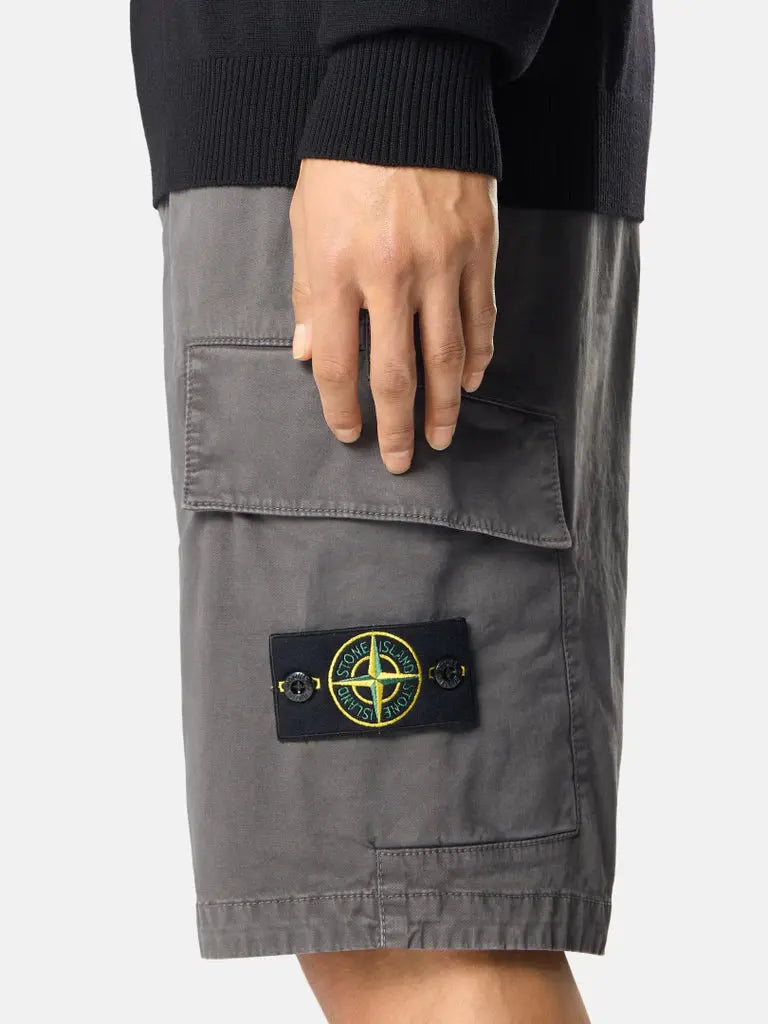 Short cargo en sergé brisé de coton bio extensible. - CALVERO