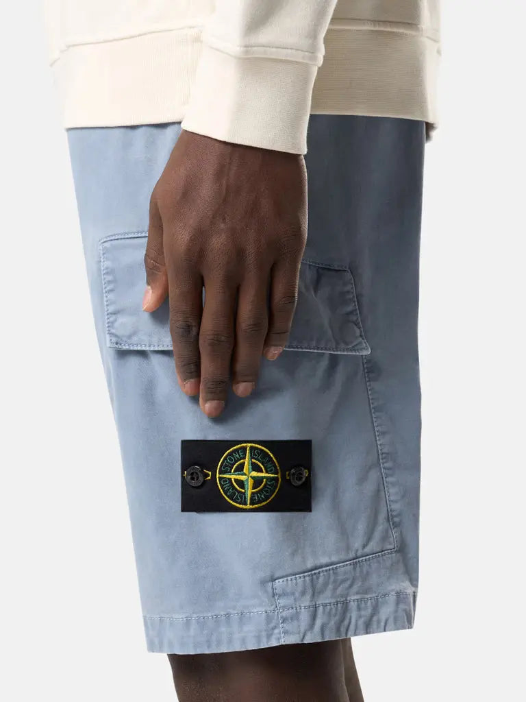 Short cargo en sergé brisé de coton bio extensible. - CALVERO