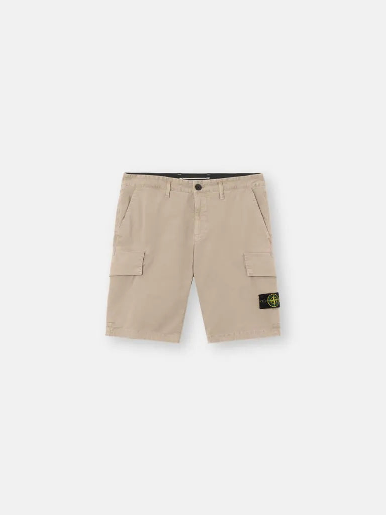 Short cargo en sergé brisé de coton bio extensible. - CALVERO