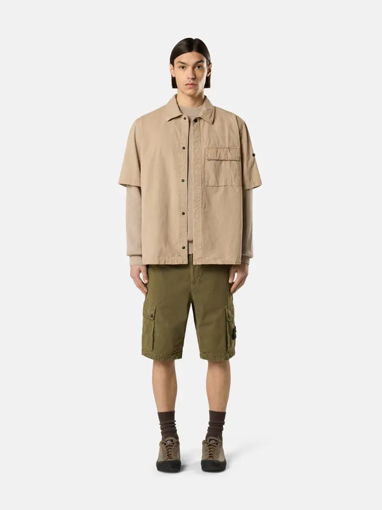 Short cargo en toile de coton biologique grattée - CALVERO