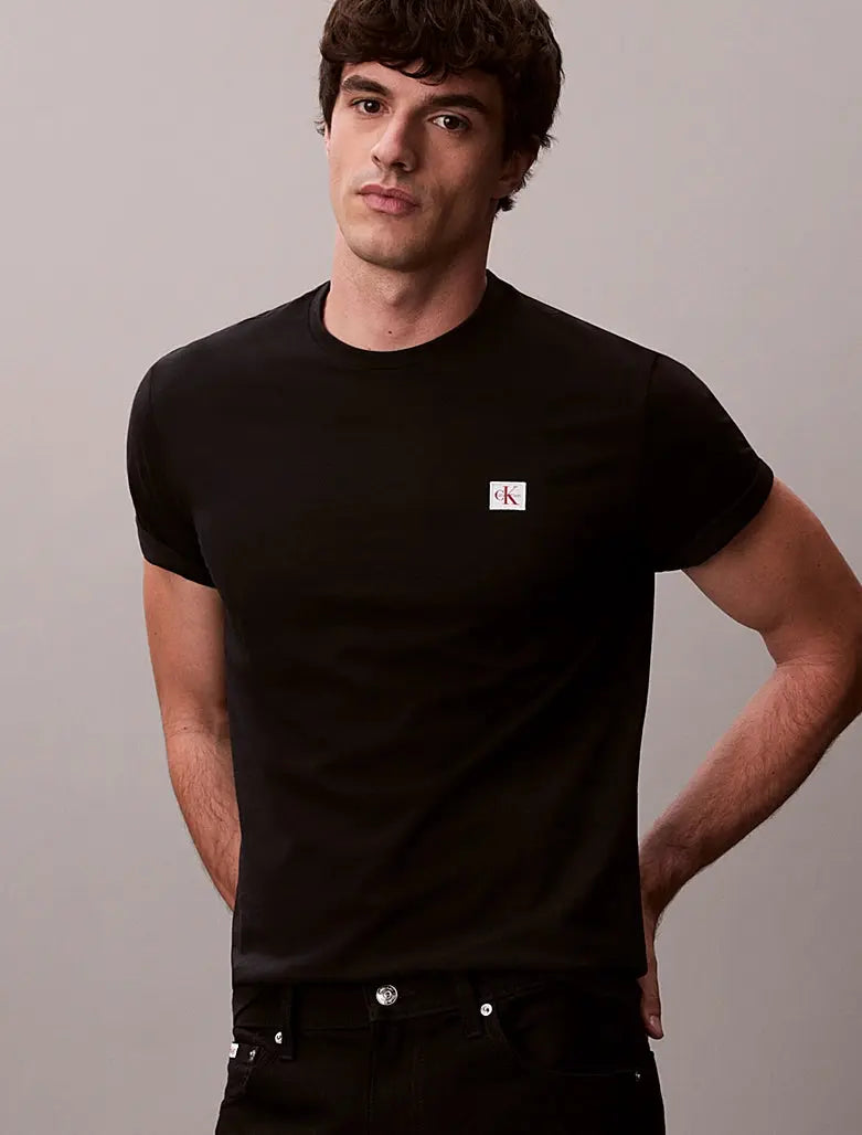 Lot de 2 t-shirts en coton avec insigne Calvin Klein