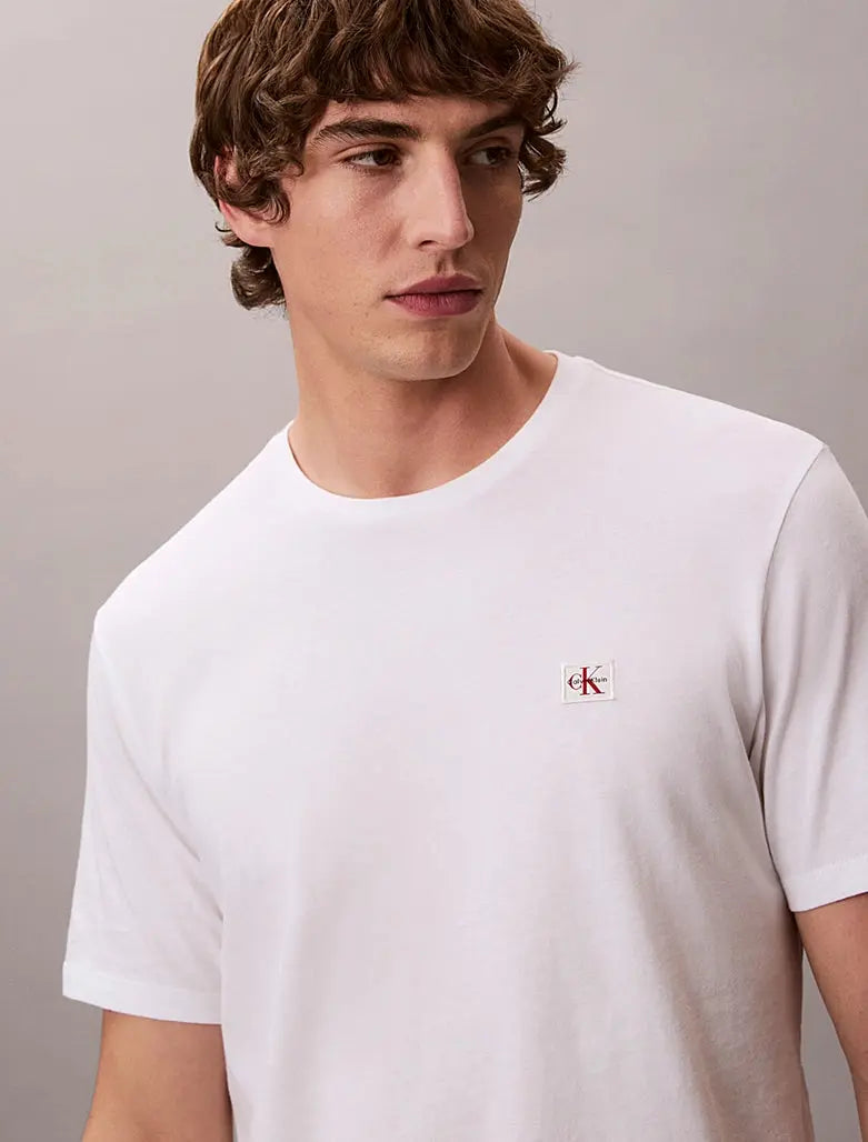 Lot de 2 t-shirts en coton avec insigne Calvin Klein