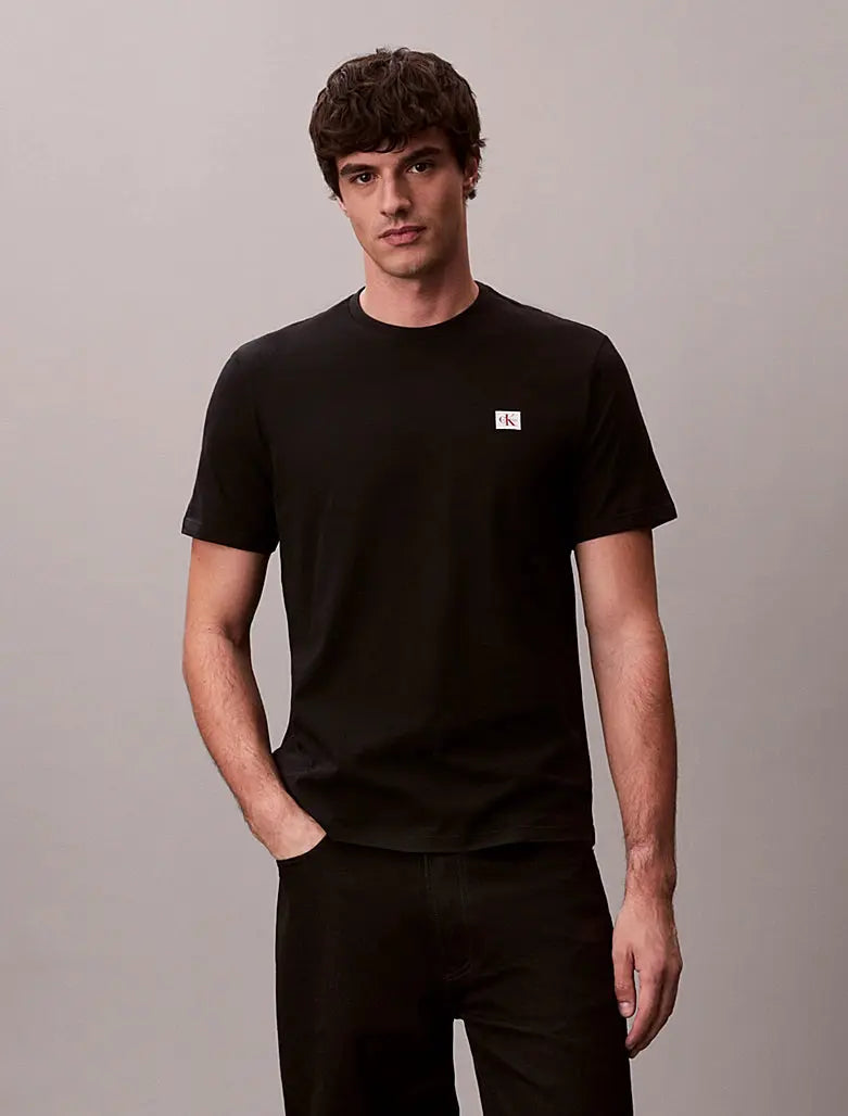 Lot de 2 t-shirts en coton avec insigne Calvin Klein