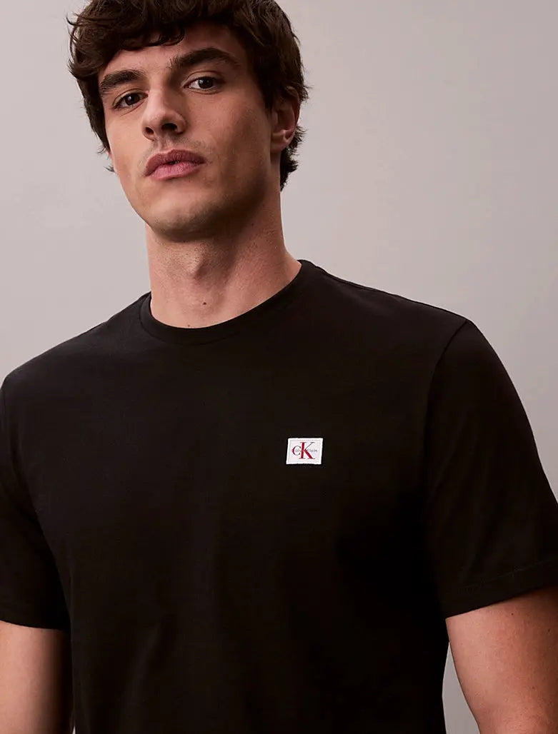 Lot de 2 t-shirts en coton avec insigne Calvin Klein