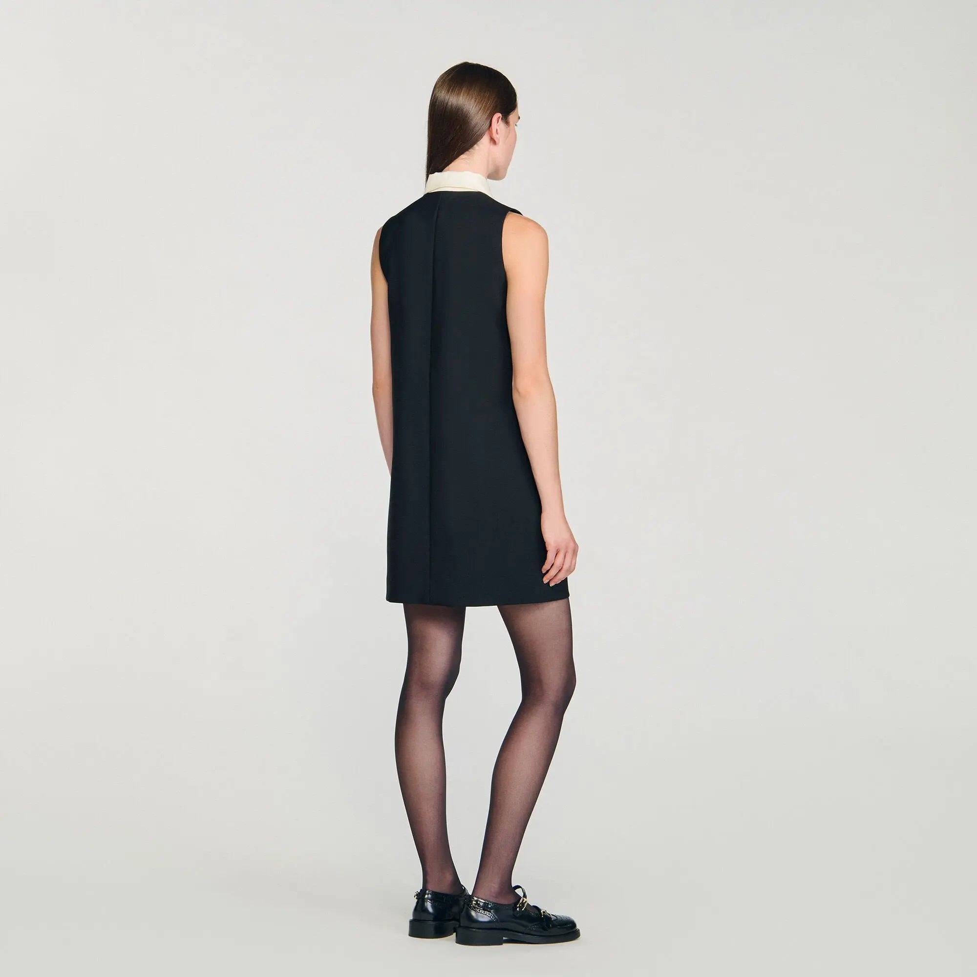 Robe courte à col contrasté - CALVERO