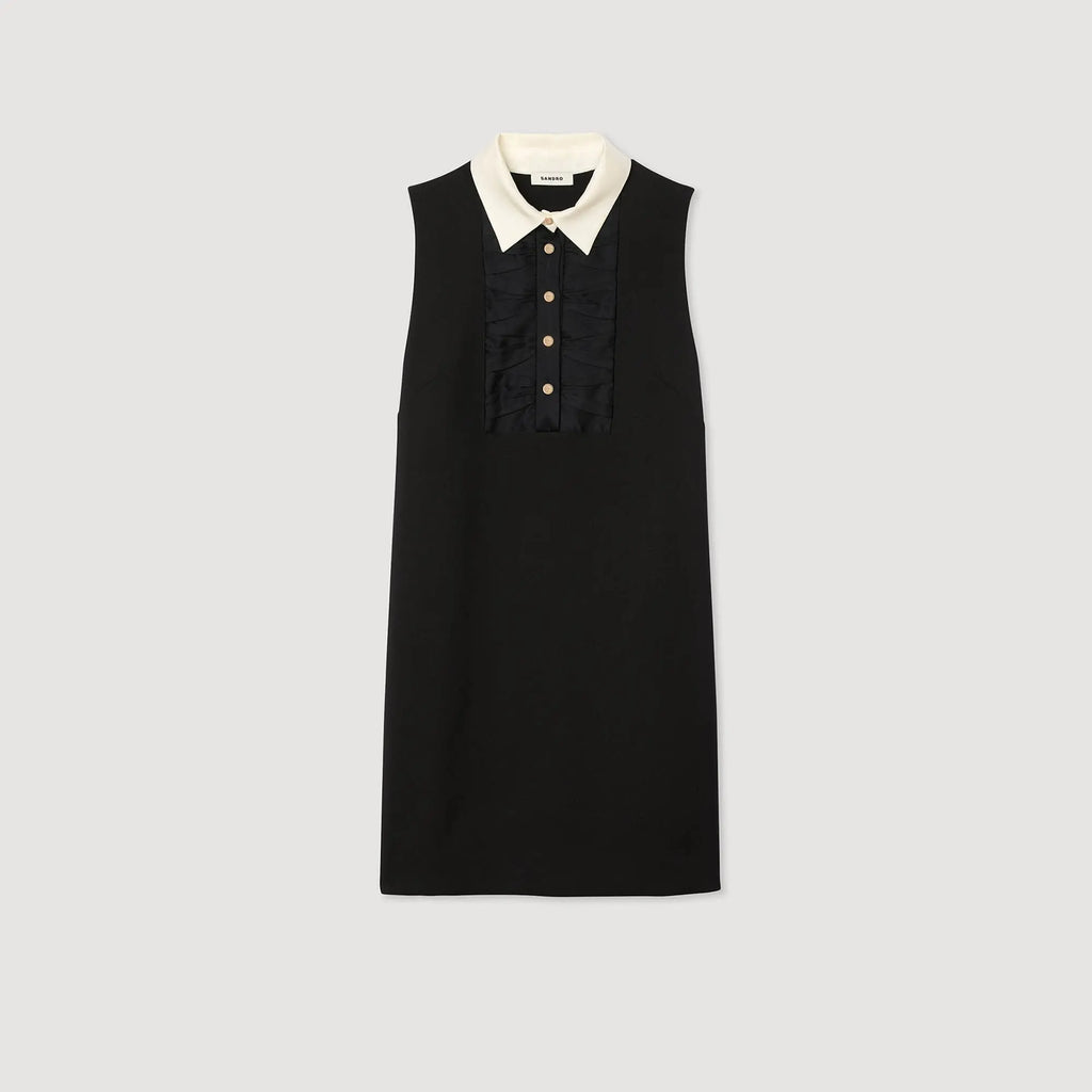 Robe courte à col contrasté - CALVERO