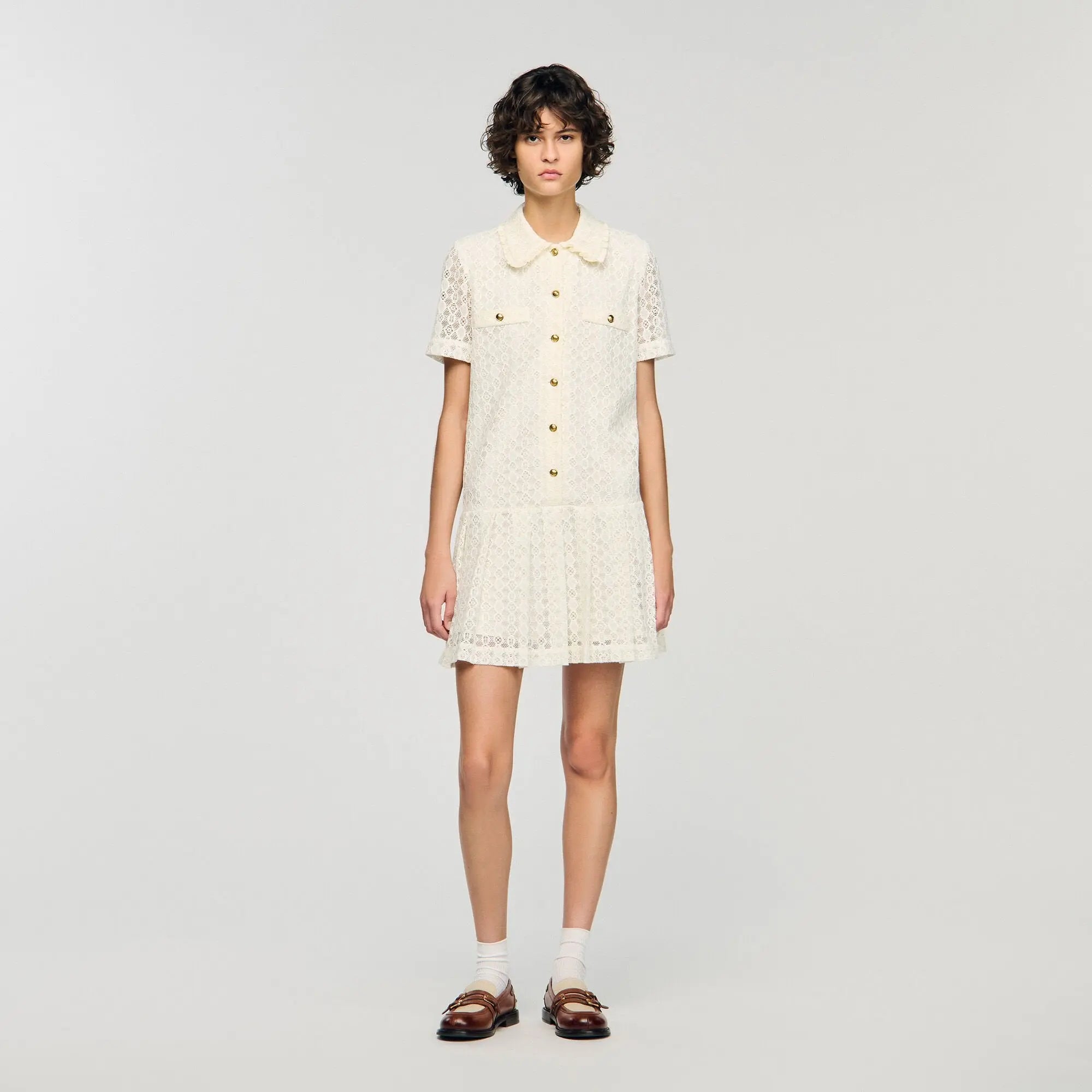 Robe courte en dentelle - CALVERO