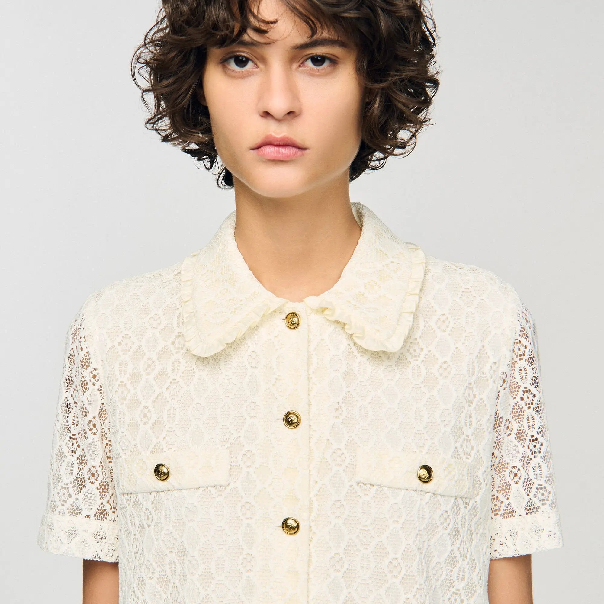 Robe courte en dentelle - CALVERO