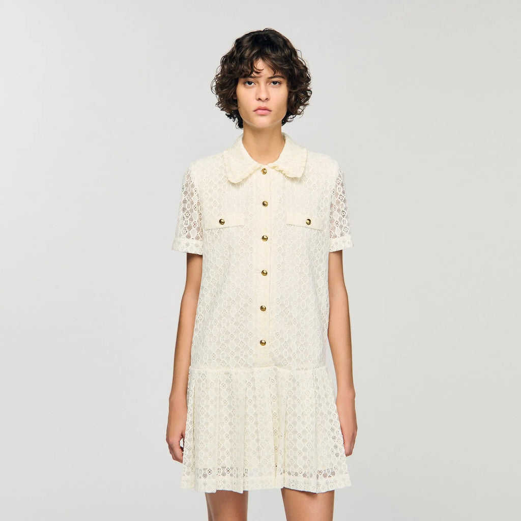 Robe courte en dentelle - CALVERO
