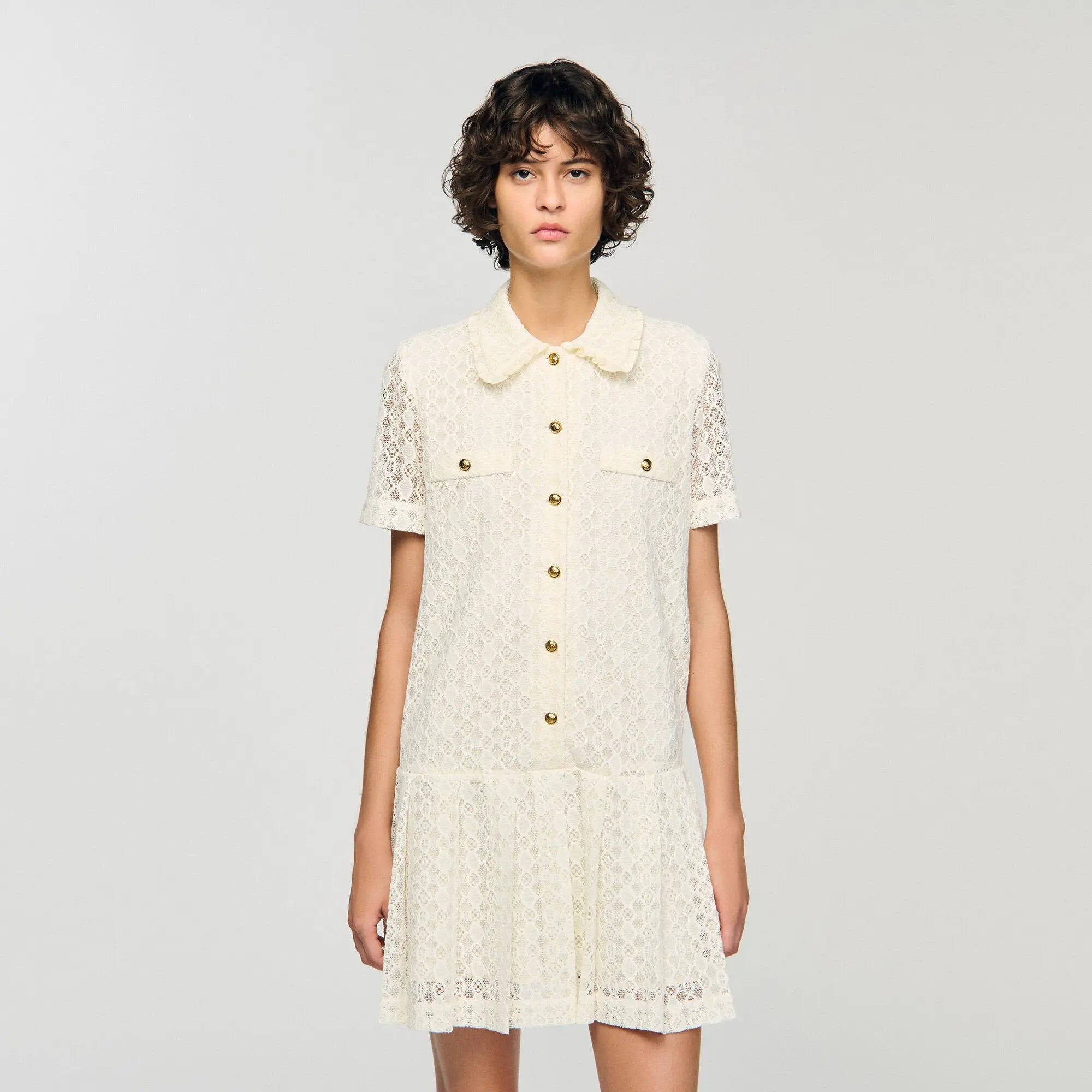 Robe courte en dentelle - CALVERO