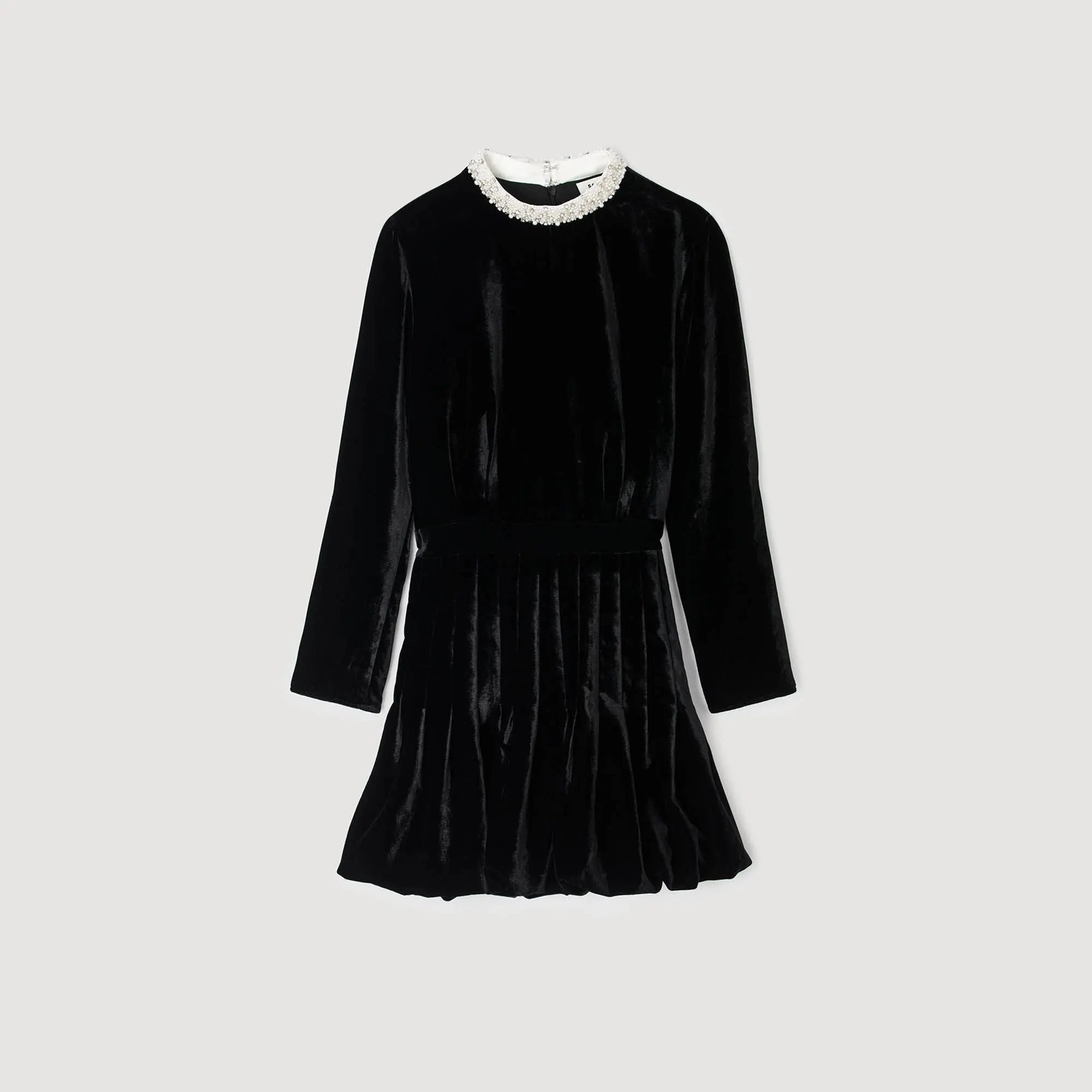 Robe courte en velours perlée - CALVERO