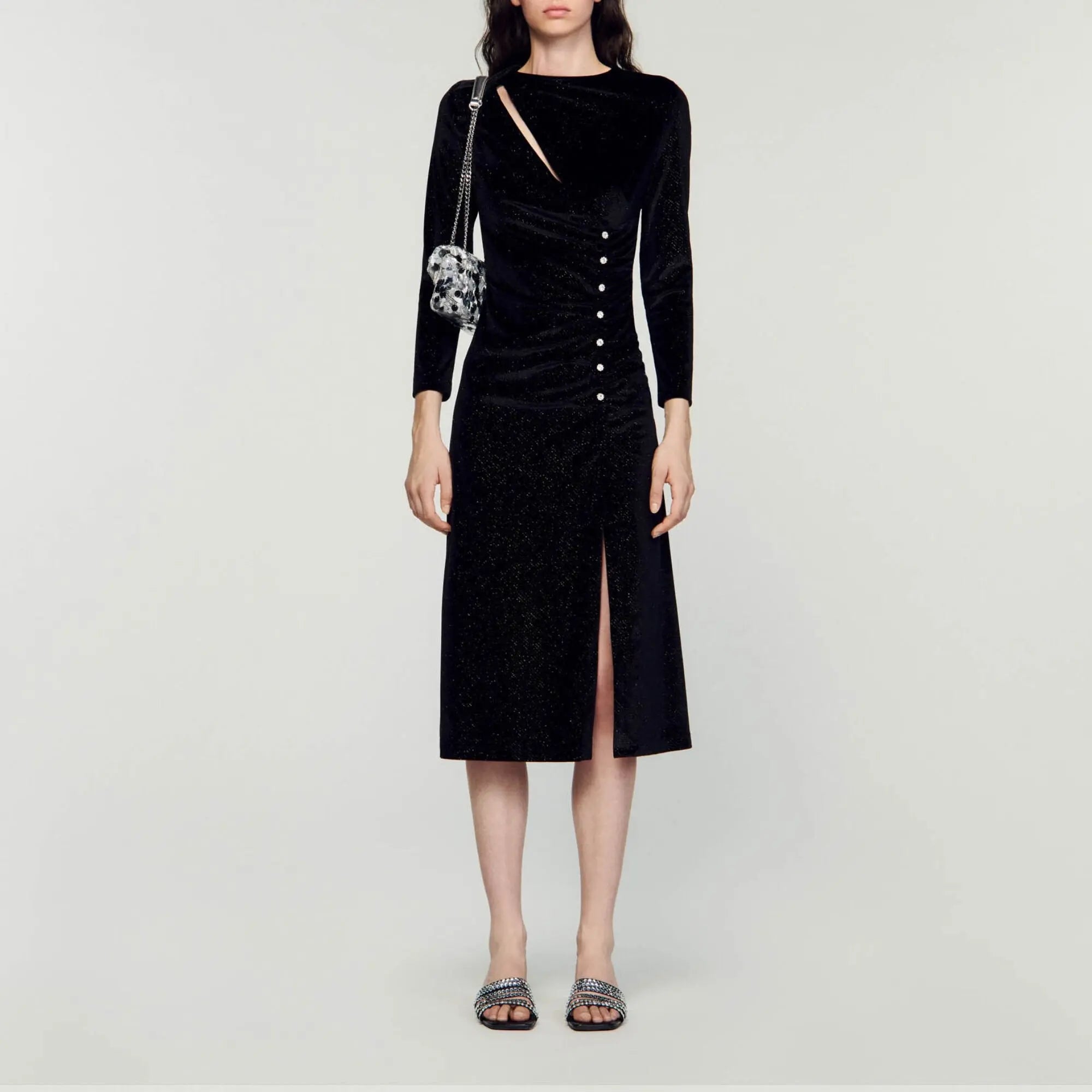 Robe en velours strassé - CALVERO