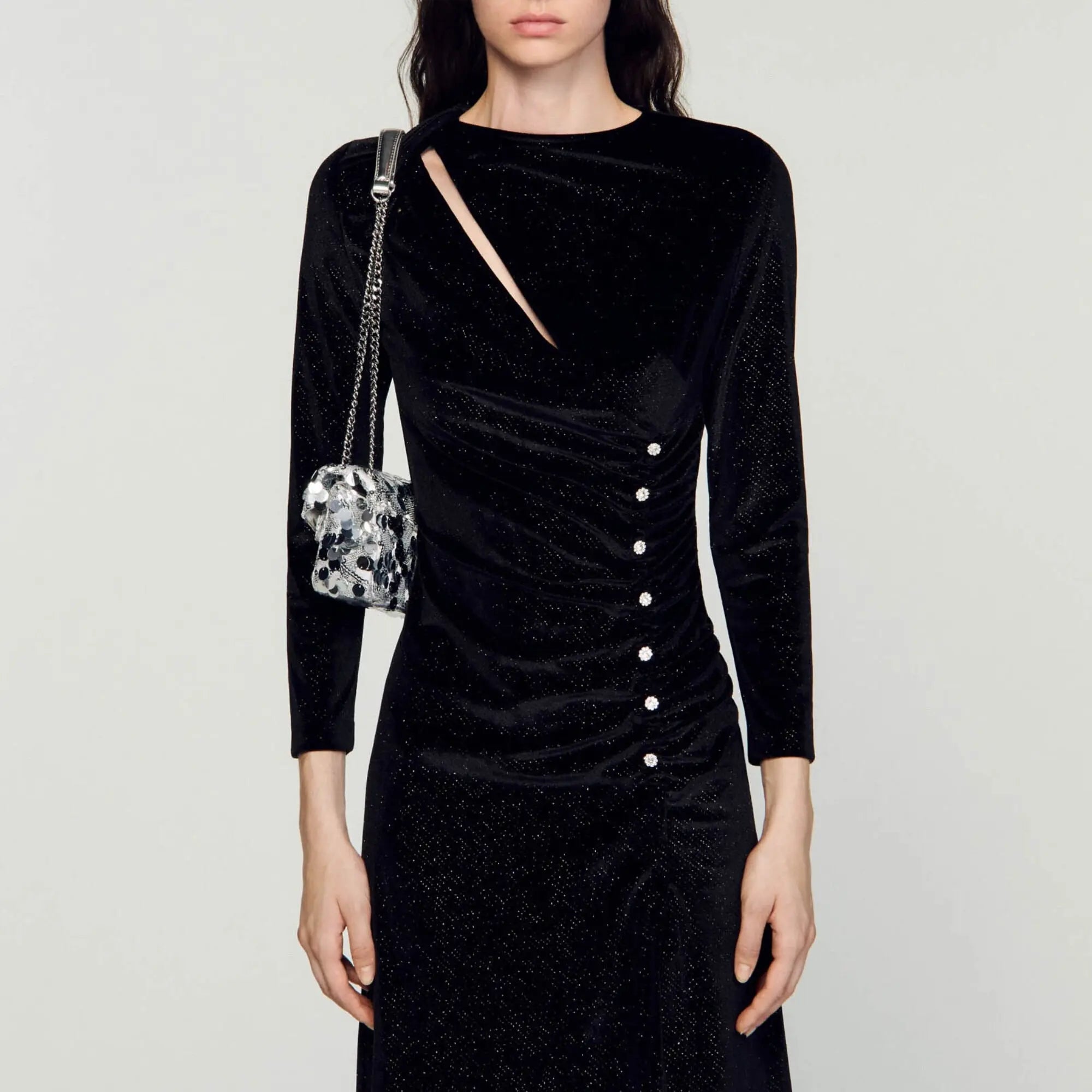 Robe en velours strassé - CALVERO