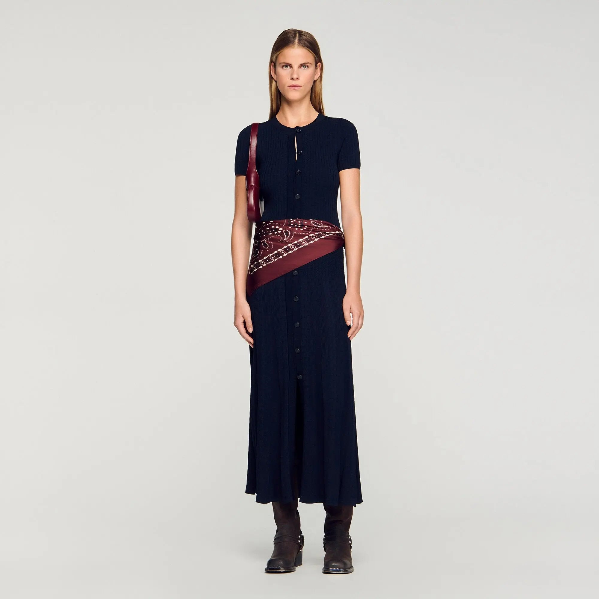 Robe longue en maille - CALVERO
