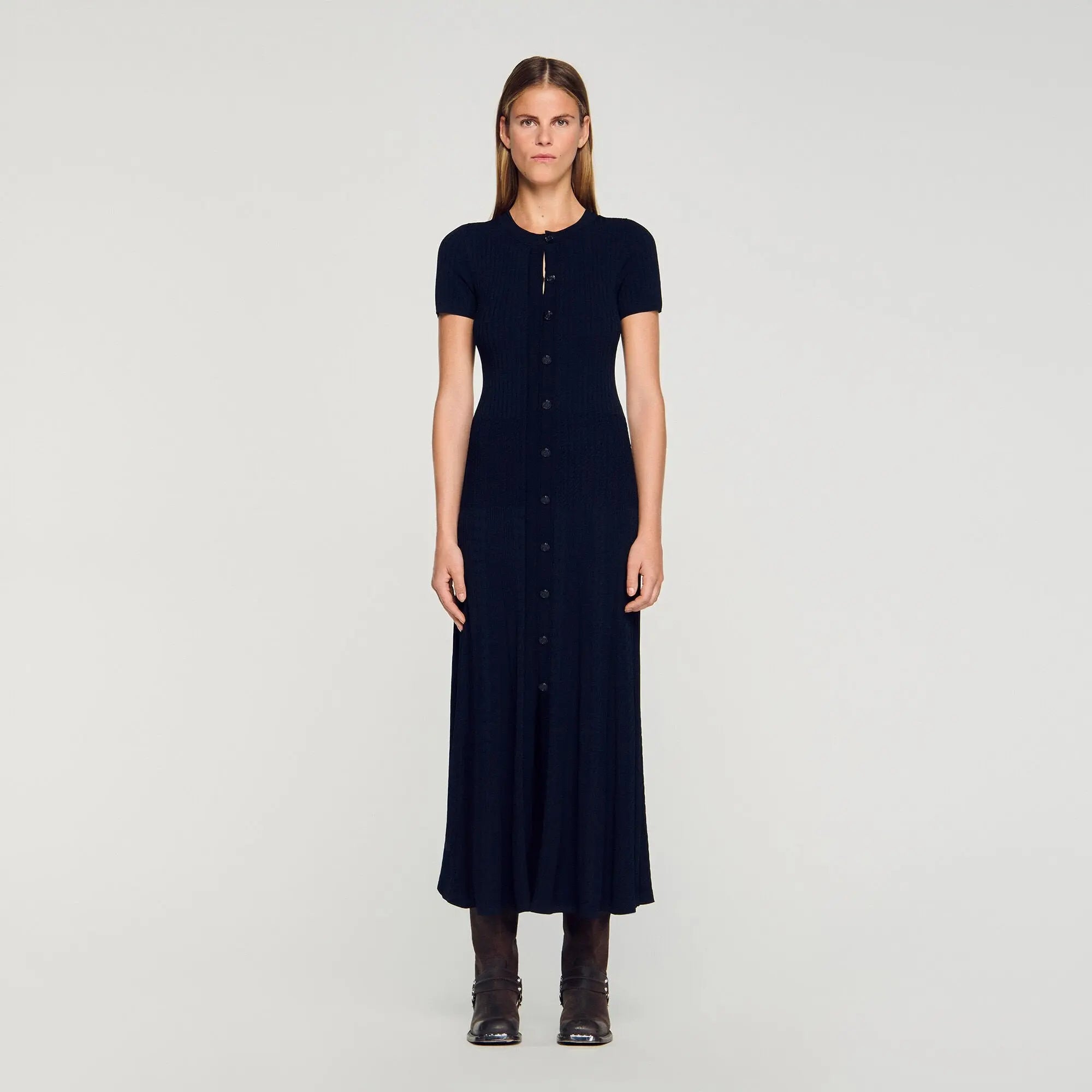 Robe longue en maille - CALVERO