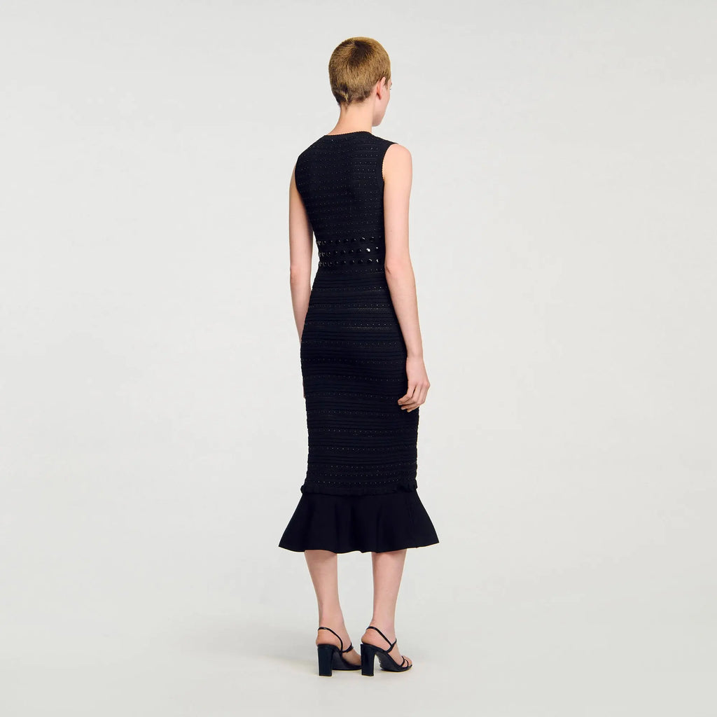 Robe longue en maille à studs - CALVERO
