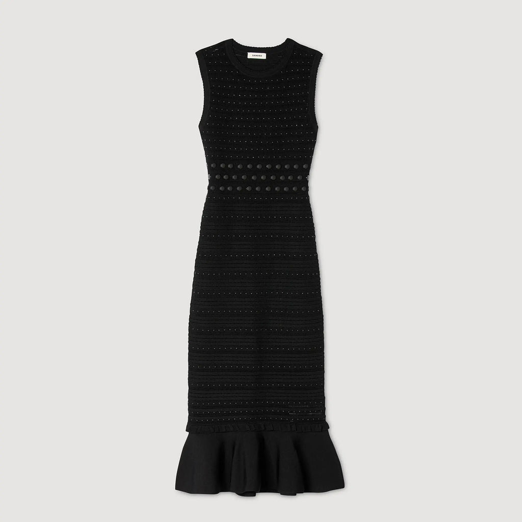 Robe longue en maille à studs - CALVERO