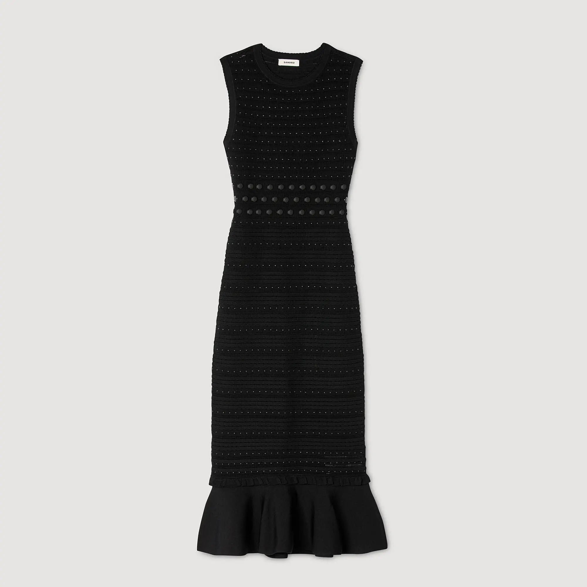 Robe longue en maille à studs - CALVERO