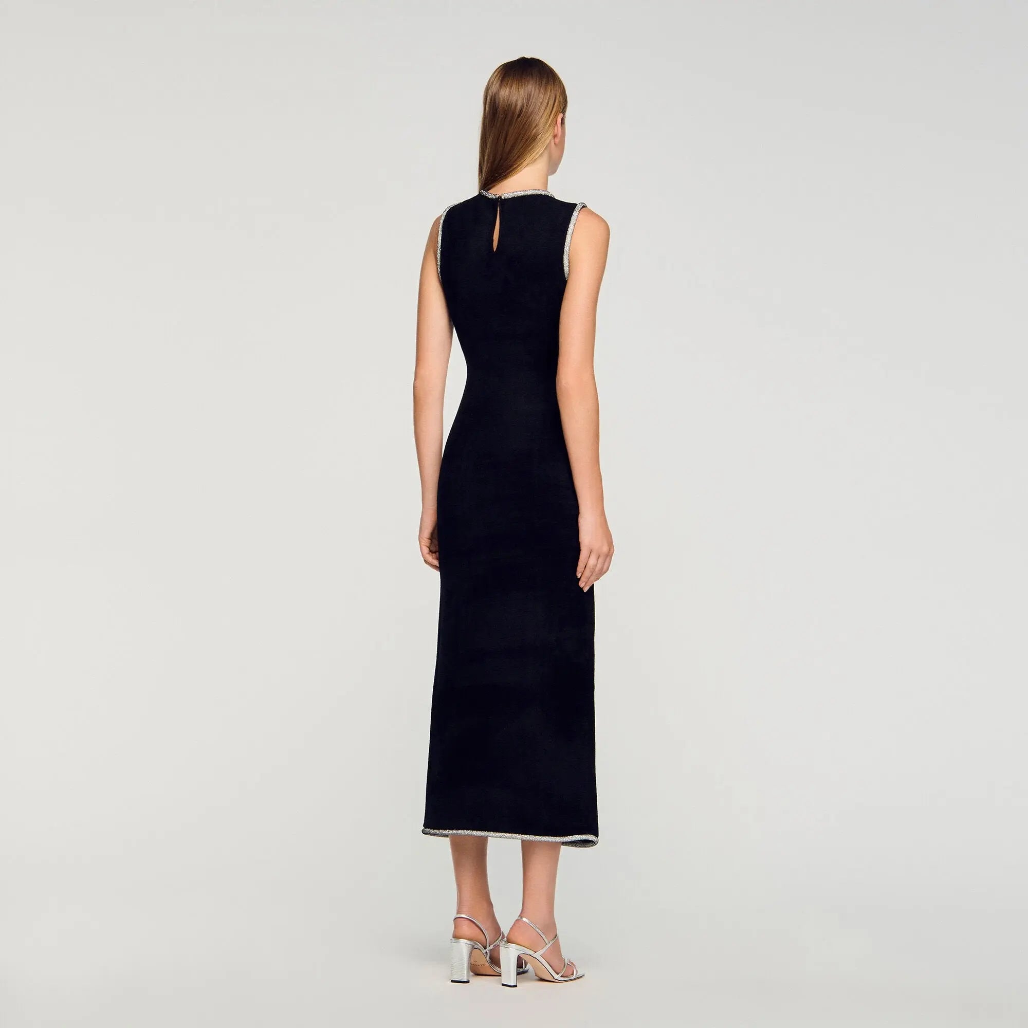 Robe longue fendue strassée - CALVERO