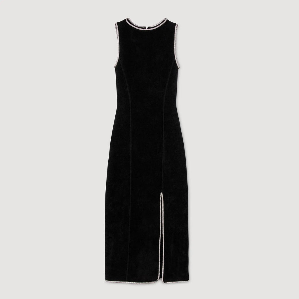 Robe longue fendue strassée - CALVERO