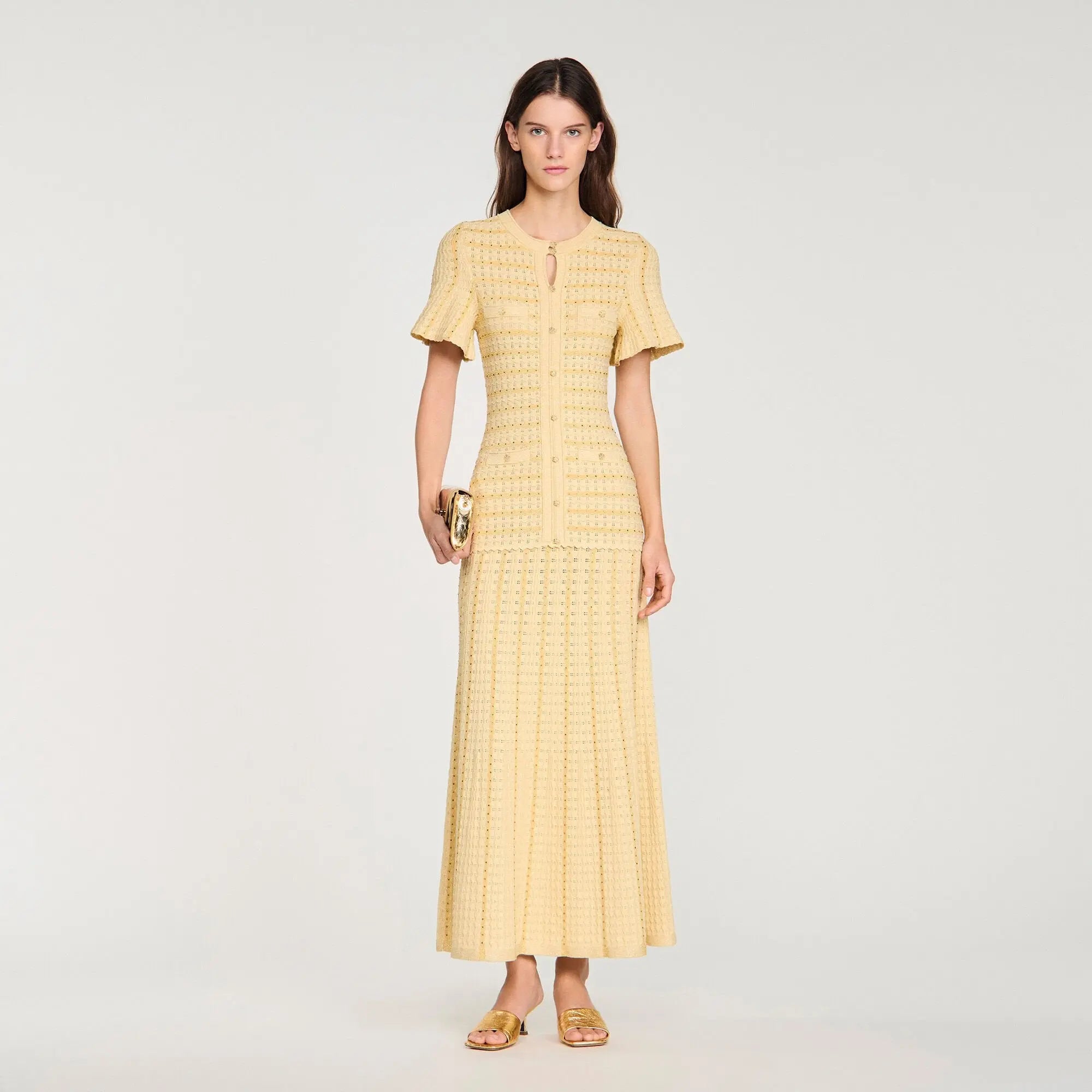 Robe longue maille strassée - CALVERO