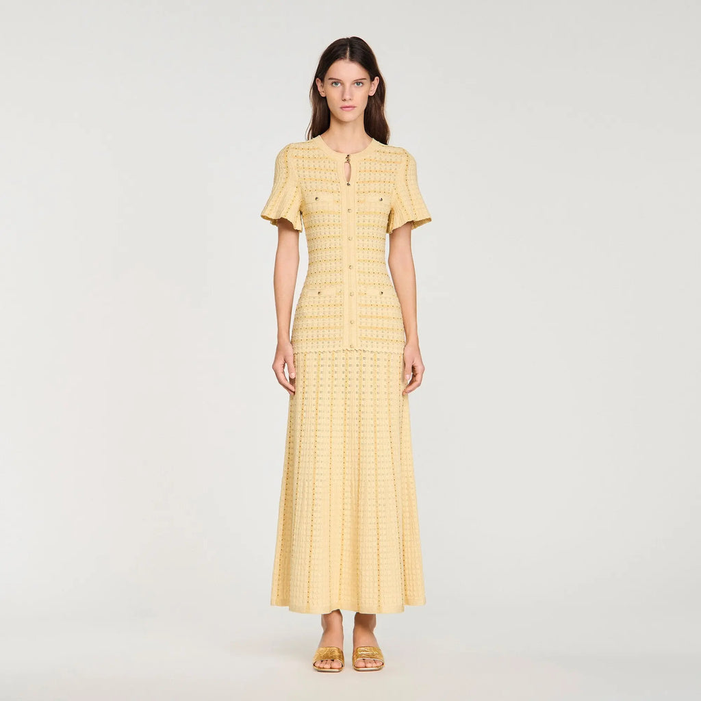 Robe longue maille strassée - CALVERO