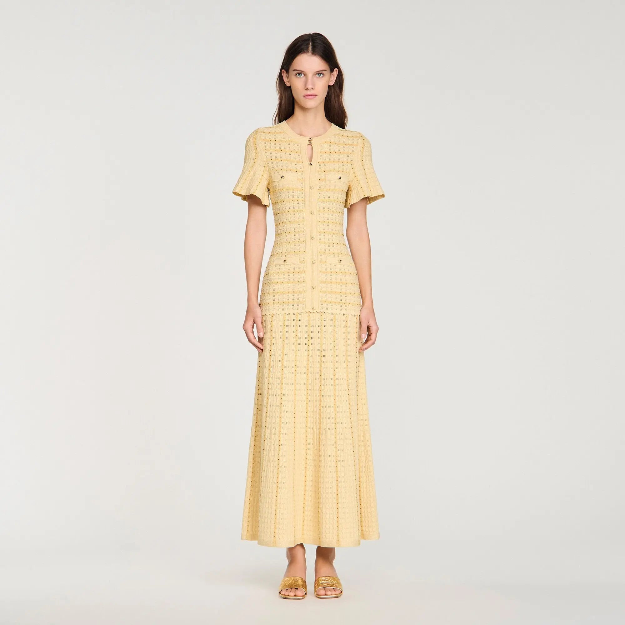 Robe longue maille strassée - CALVERO