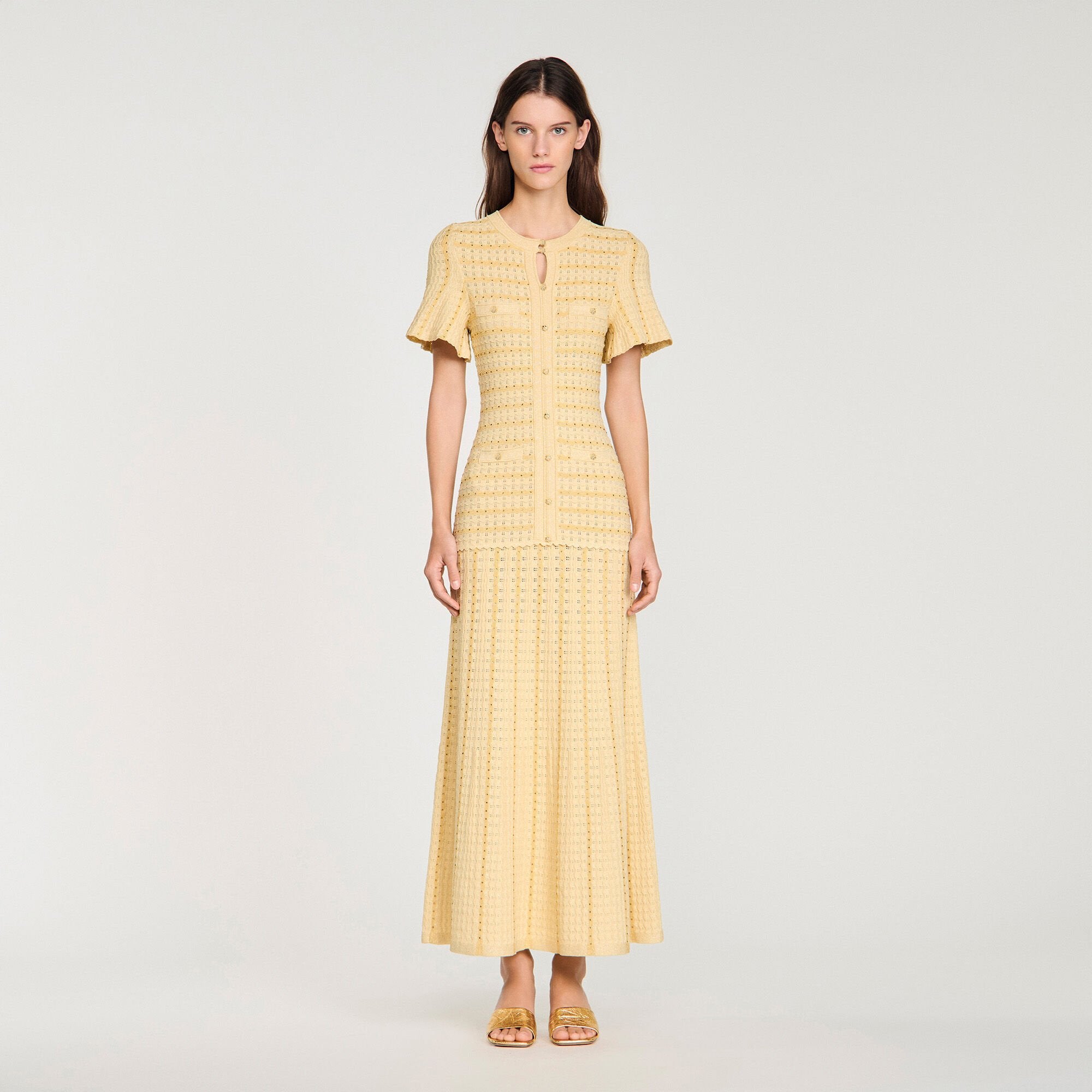 Robe longue maille strassée - CALVERO