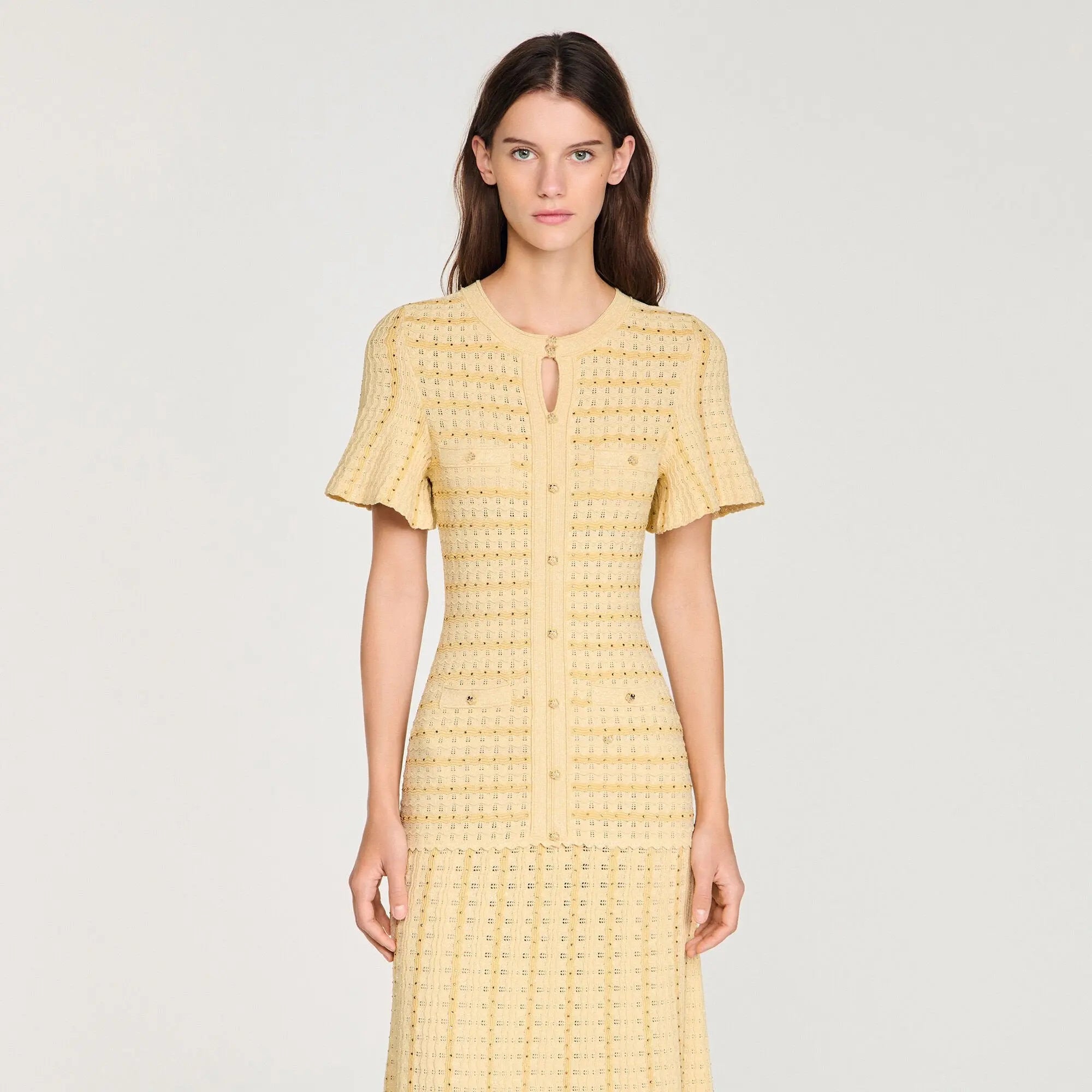 Robe longue maille strassée - CALVERO