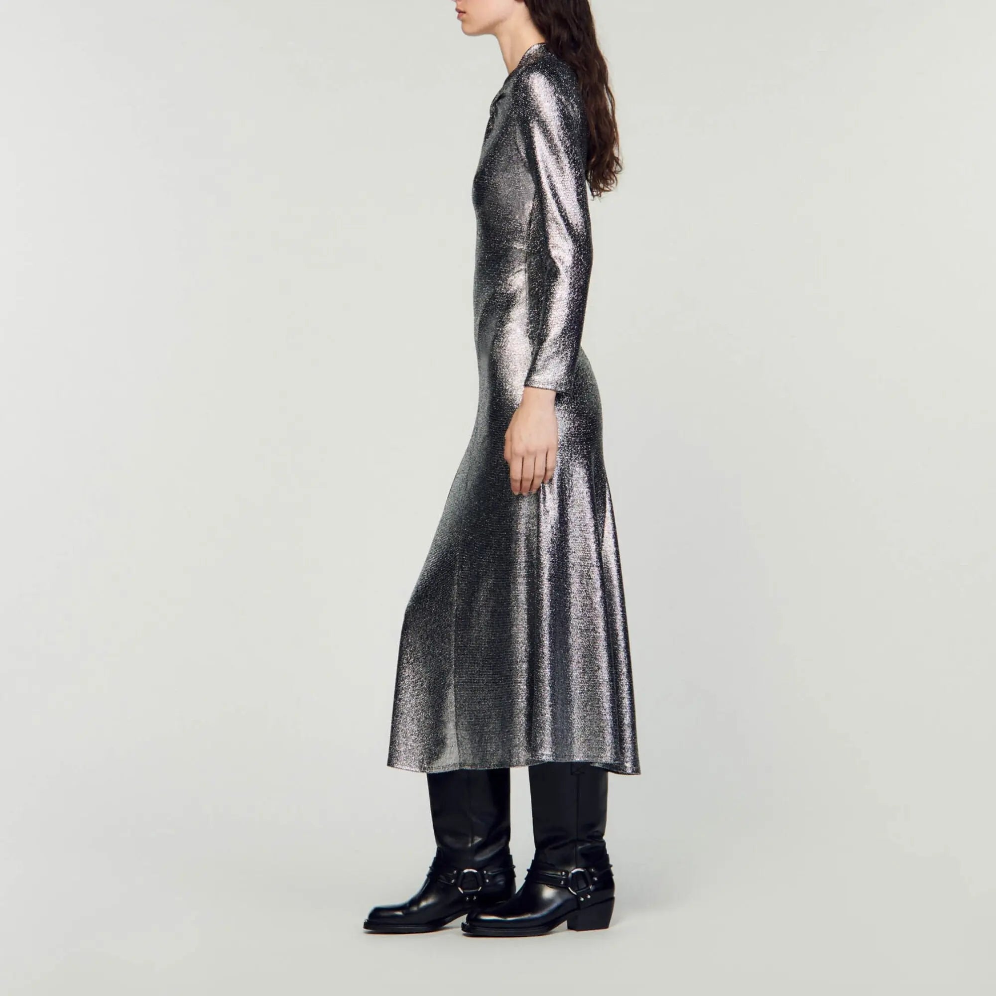 Robe longue métallisée - CALVERO