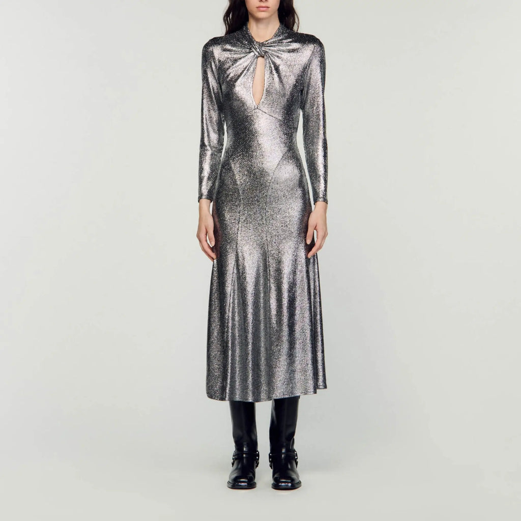 Robe longue métallisée - CALVERO