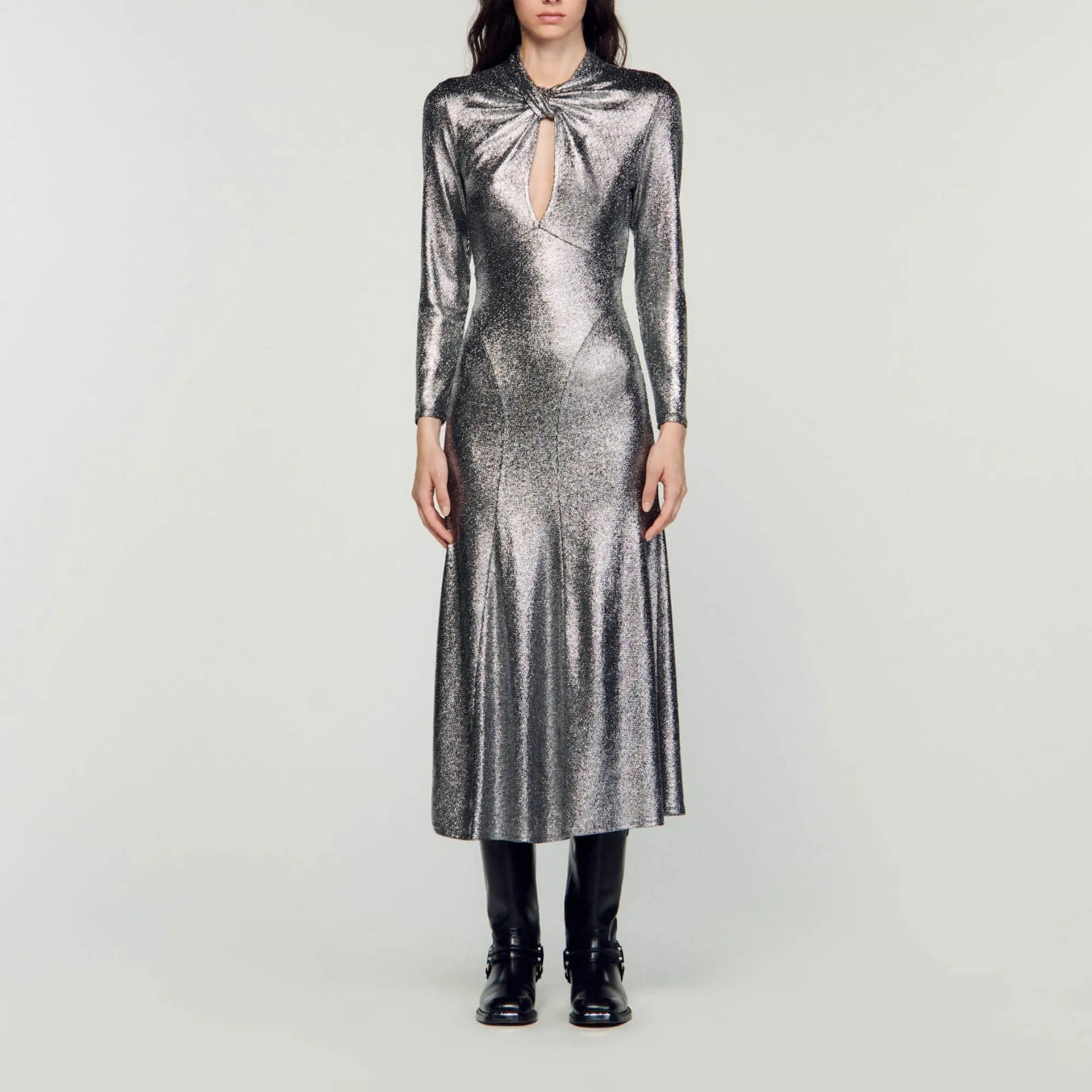 Robe longue métallisée - CALVERO