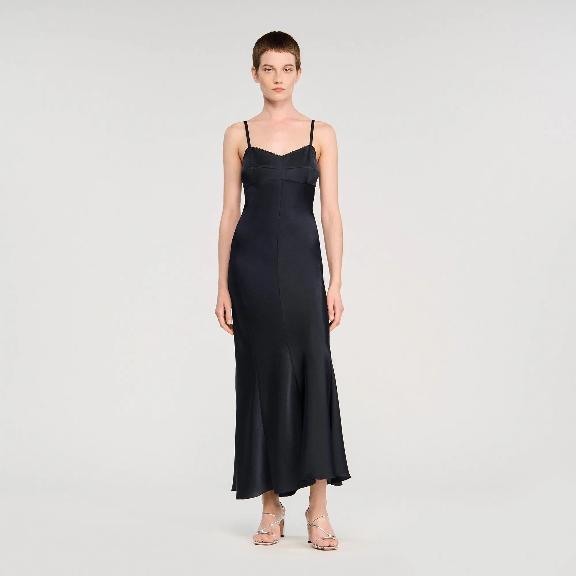 Robe longue satinée - CALVERO