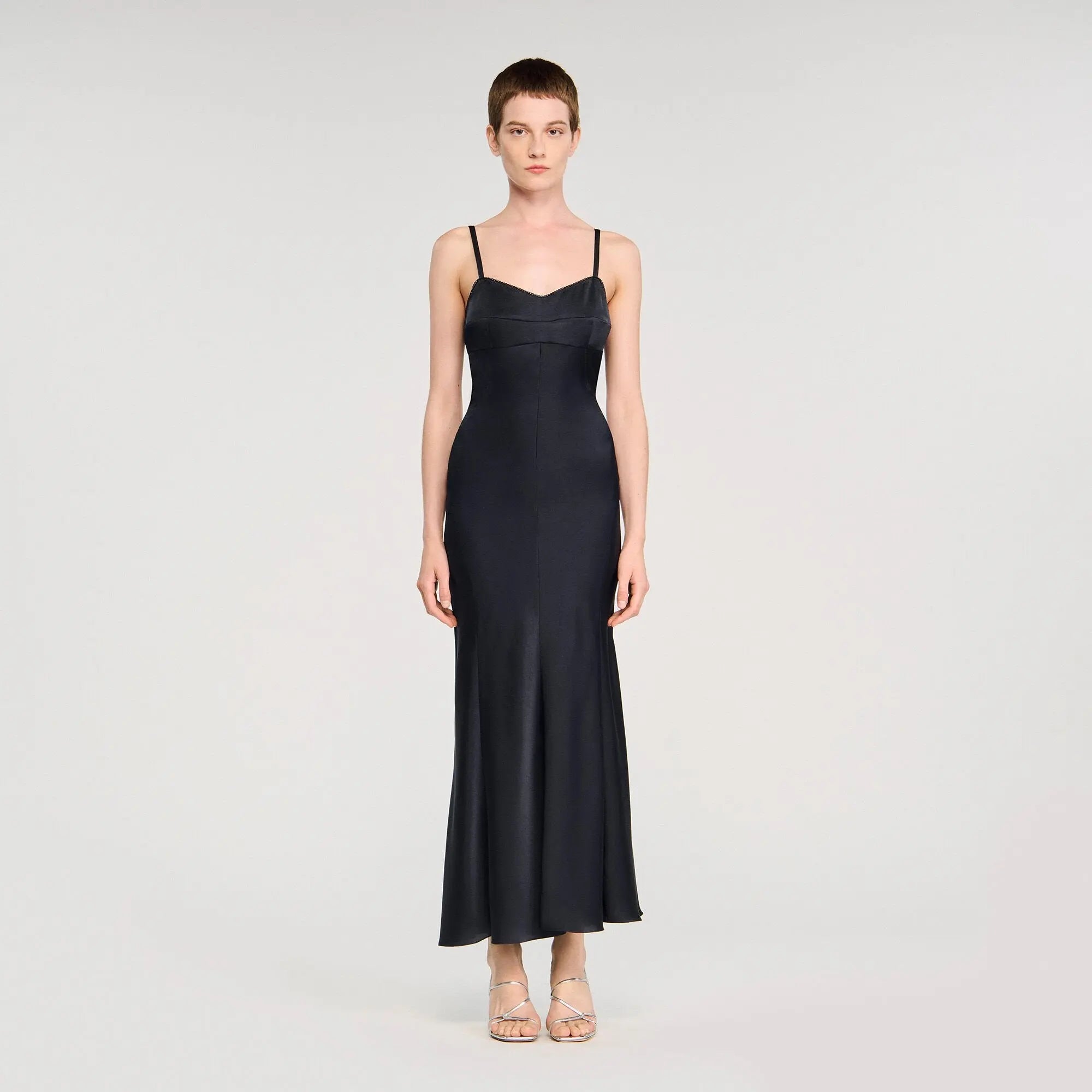 Robe longue satinée - CALVERO