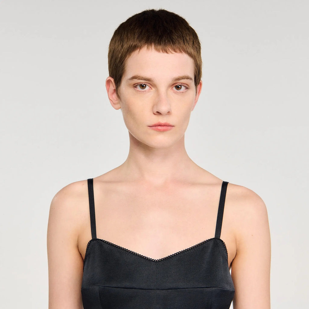 Robe longue satinée - CALVERO
