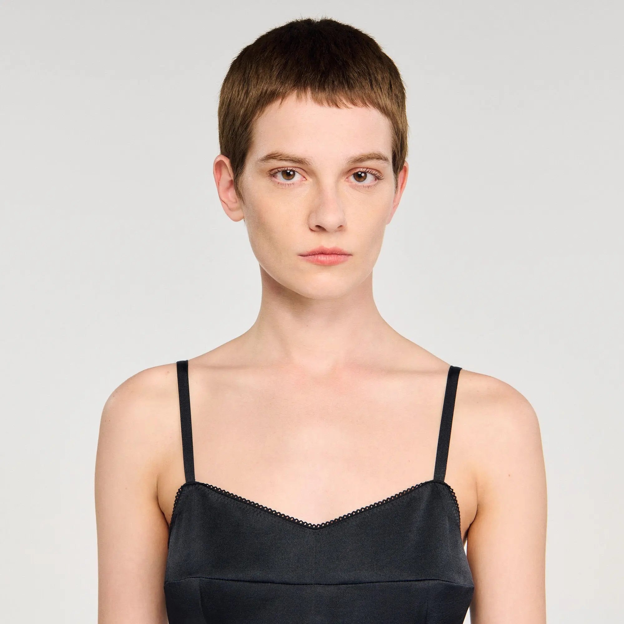 Robe longue satinée - CALVERO