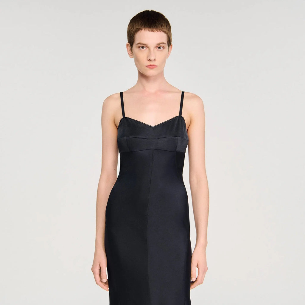 Robe longue satinée - CALVERO