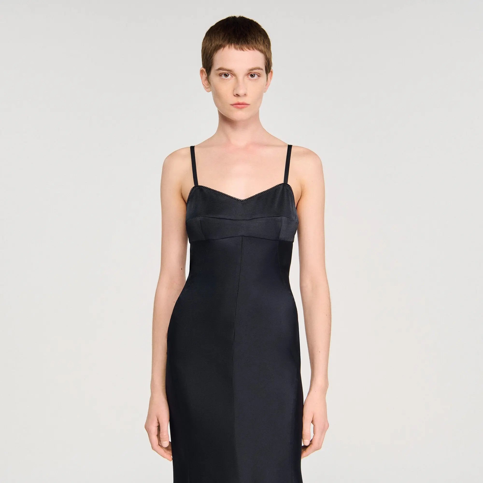 Robe longue satinée - CALVERO