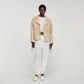 Blouson cuir suède à franges - CALVERO