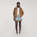 Blouson en suède à studs - CALVERO