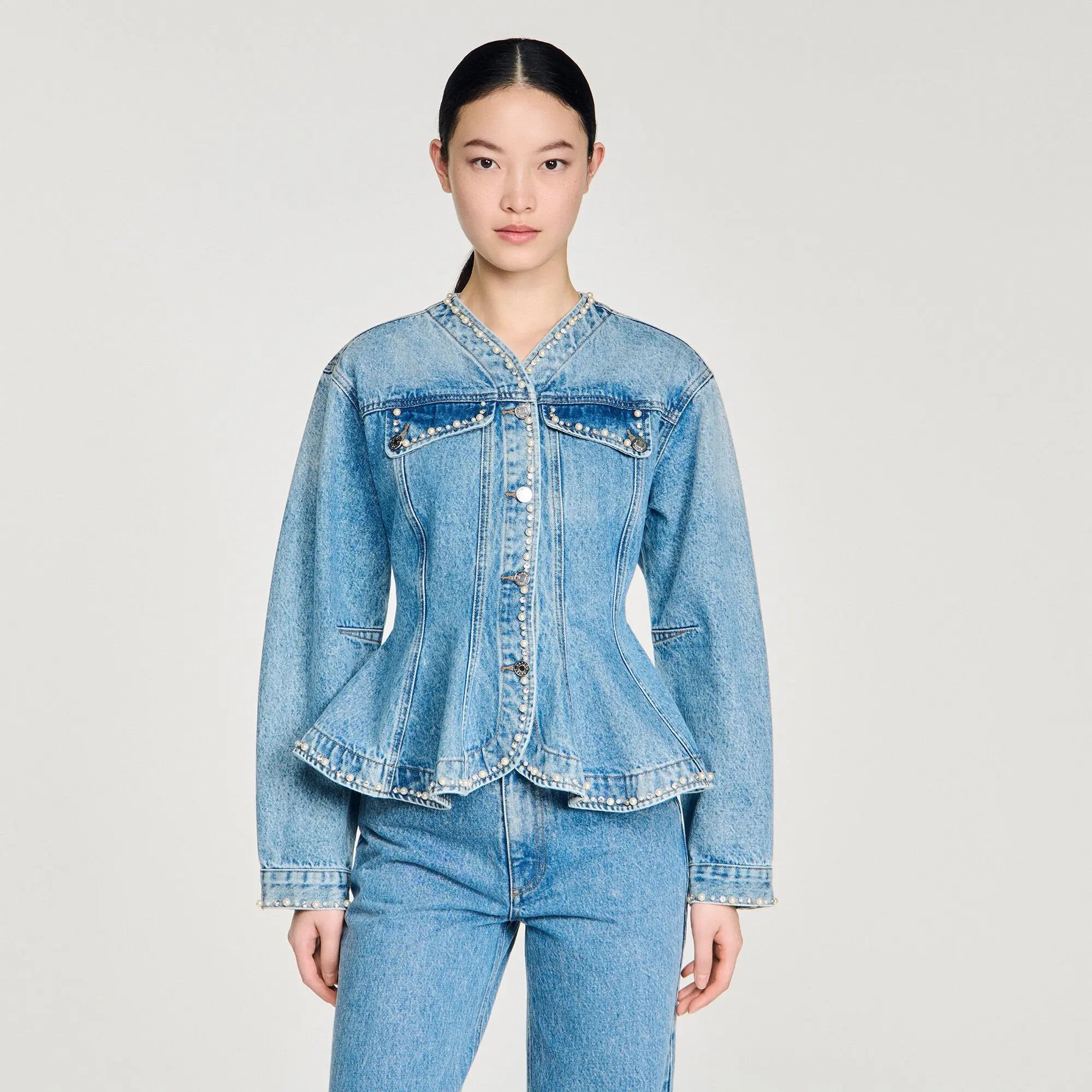 Blouson en jean perlé - CALVERO