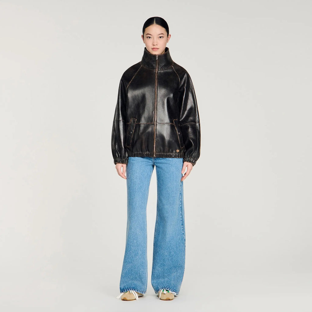 veste en cuir vieilli - CALVERO