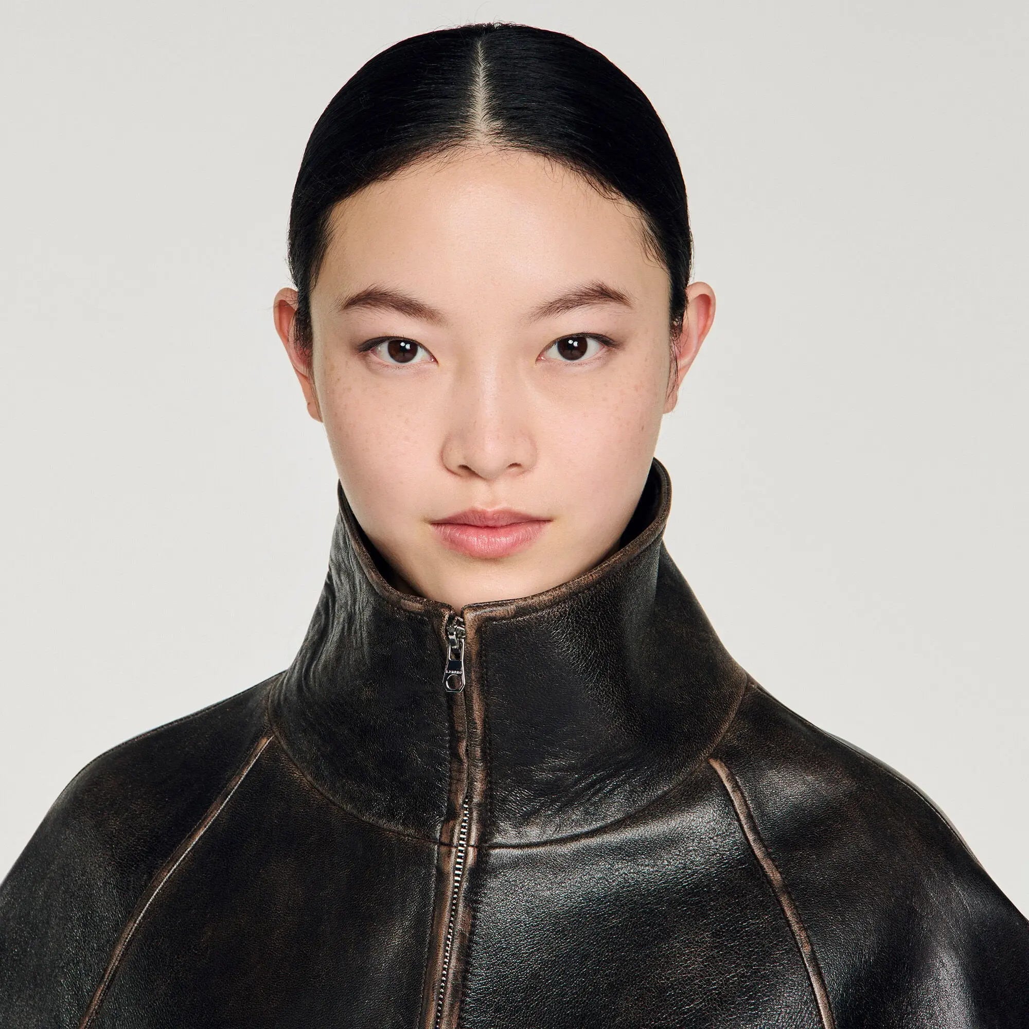 veste en cuir vieilli - CALVERO