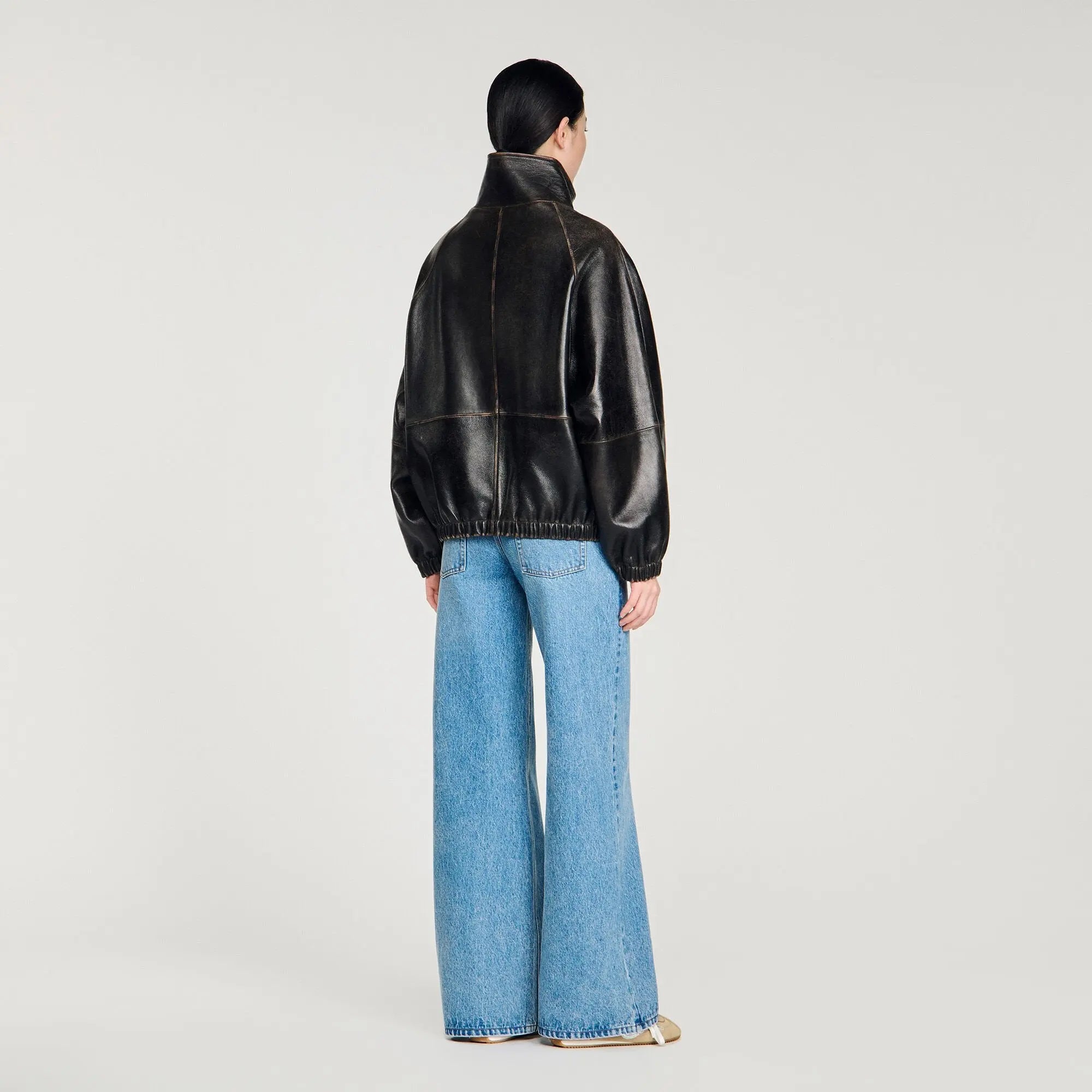 veste en cuir vieilli - CALVERO