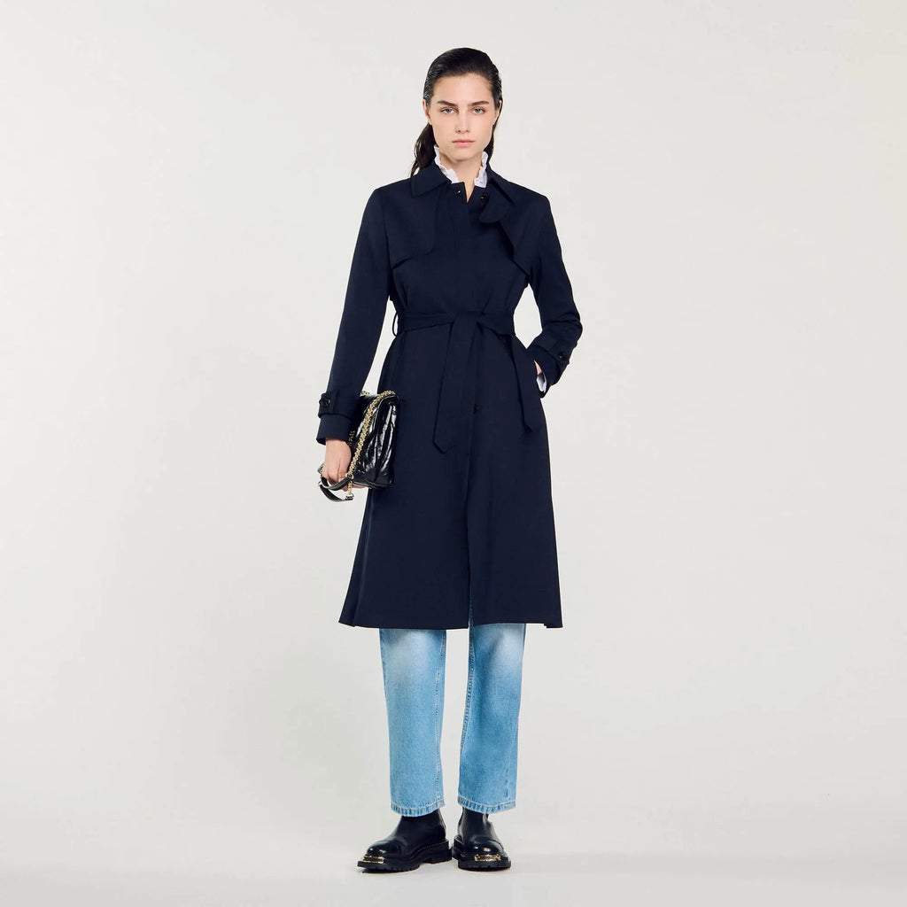 Trench-coat à empiècement plissé - CALVERO
