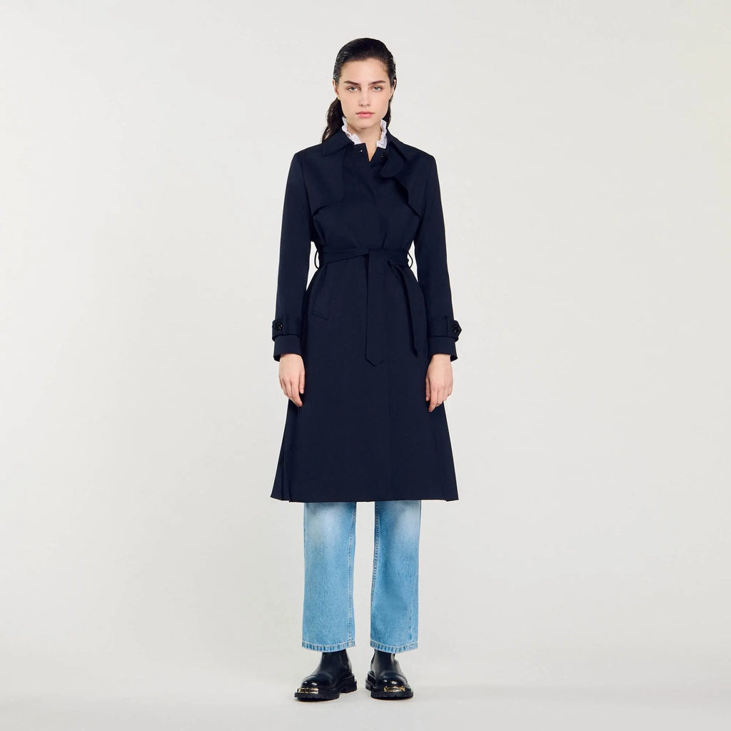 Trench-coat à empiècement plissé - CALVERO