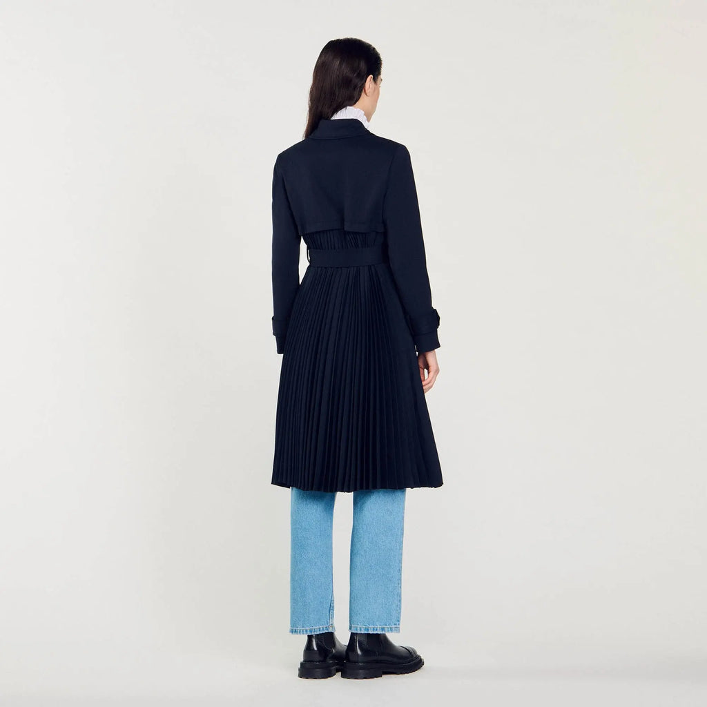 Trench-coat à empiècement plissé - CALVERO