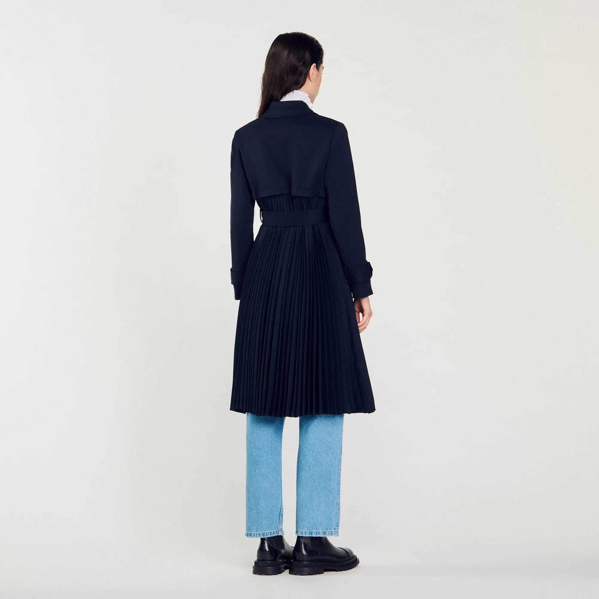 Trench-coat à empiècement plissé - CALVERO