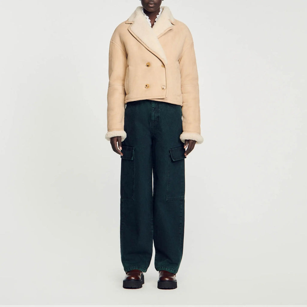 veste courte en peau lainé - CALVERO